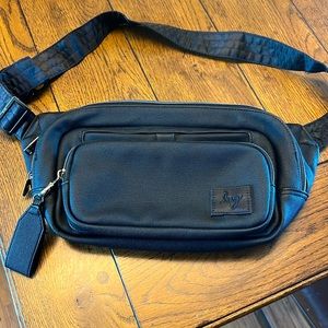 Lug Hitch Matte Lux Vegan Leather Belt Bag in Black